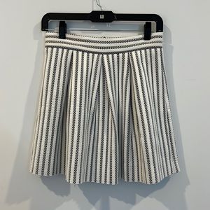 Dance & Marvel Black and White Vertical Stripe Pleated Skirt. Size S